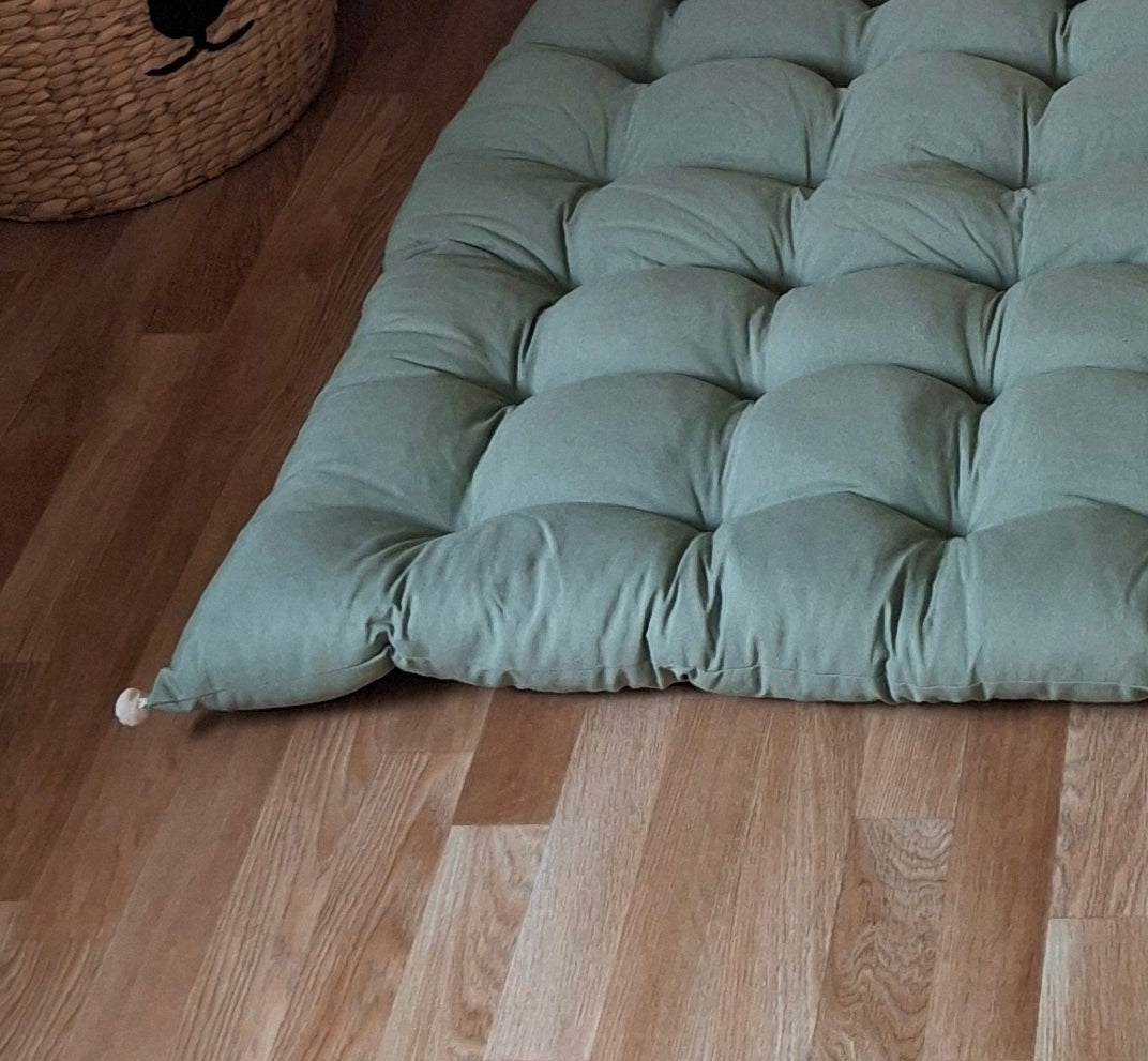 Μαξιλάρα Δαπέδου Βαμβακερή 120x160cm - Verde Salvia Πράσινο Λονέτα