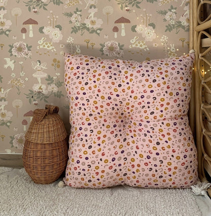 Πικέ Μαξιλάρα Δαπέδου 75x75cm με Κουμπί bazaar