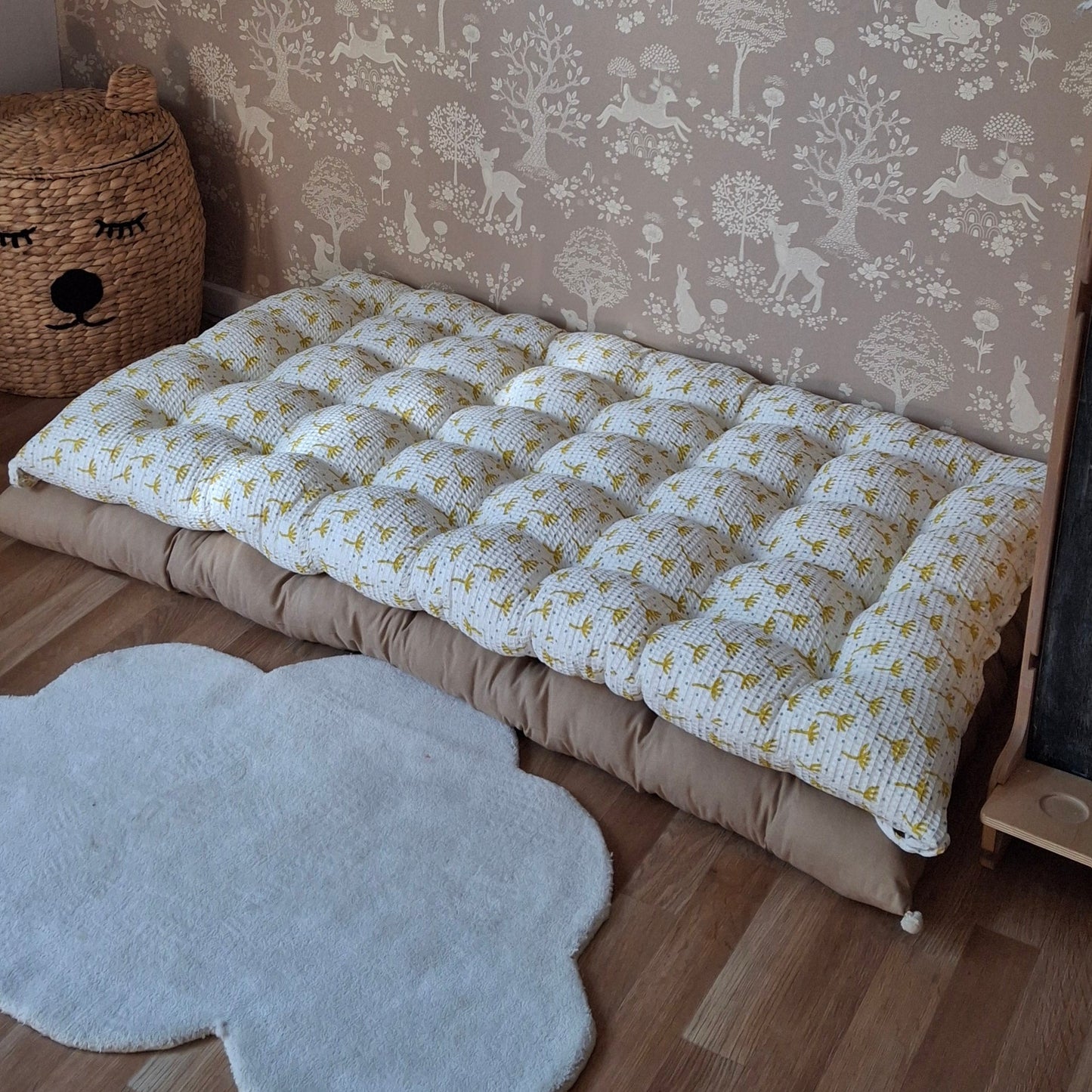 Πικέ Μαξιλάρα Δαπέδου με Μοτίβο - 100% Βαμβακερή