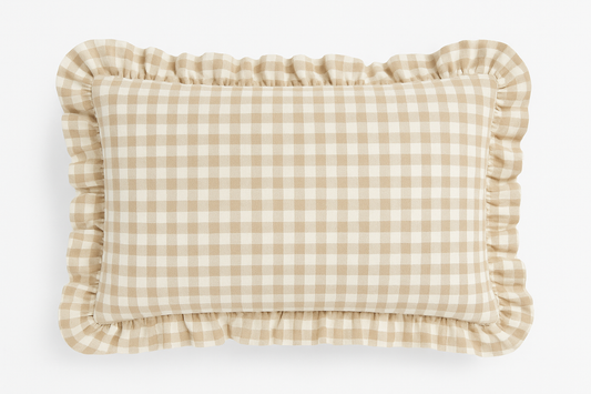 Καρό Μαξιλάρι Βαμβακερή Λονέτα - Αφαιρούμενο Κάλυμμα