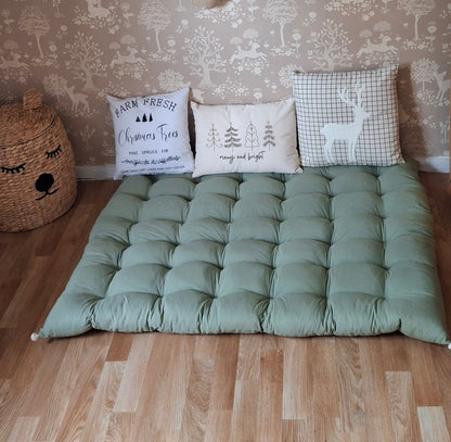 Μαξιλάρα Δαπέδου Βαμβακερή 120x160cm - Verde Salvia Πράσινο Λονέτα