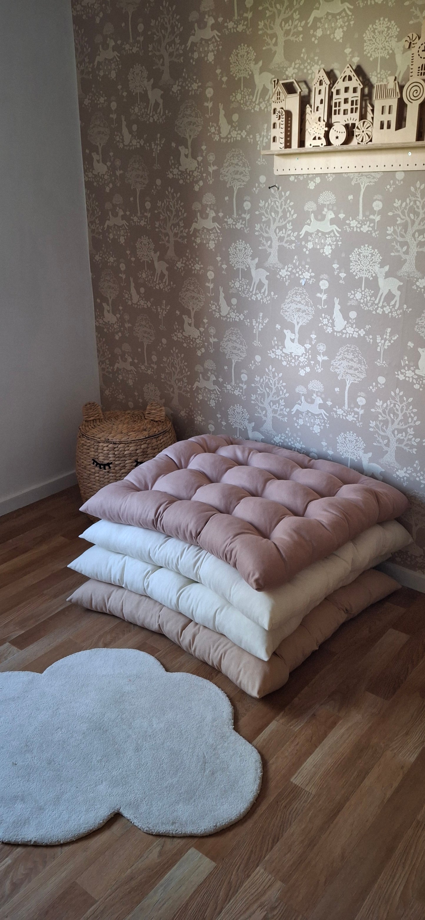 Τετράγωνη Μαξιλάρα Δαπέδου Βαμβακερή 75x75cm -  Λονέτα