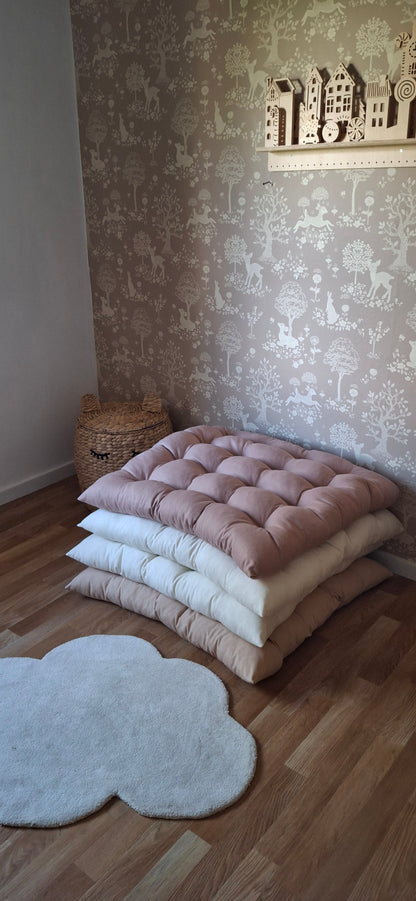 Τετράγωνη Μαξιλάρα Δαπέδου Βαμβακερή 75x75cm -  Λονέτα