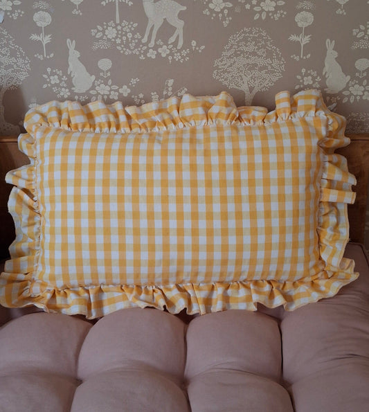 Καρό Μαξιλάρι Βαμβακερή Λονέτα - Αφαιρούμενο Κάλυμμα