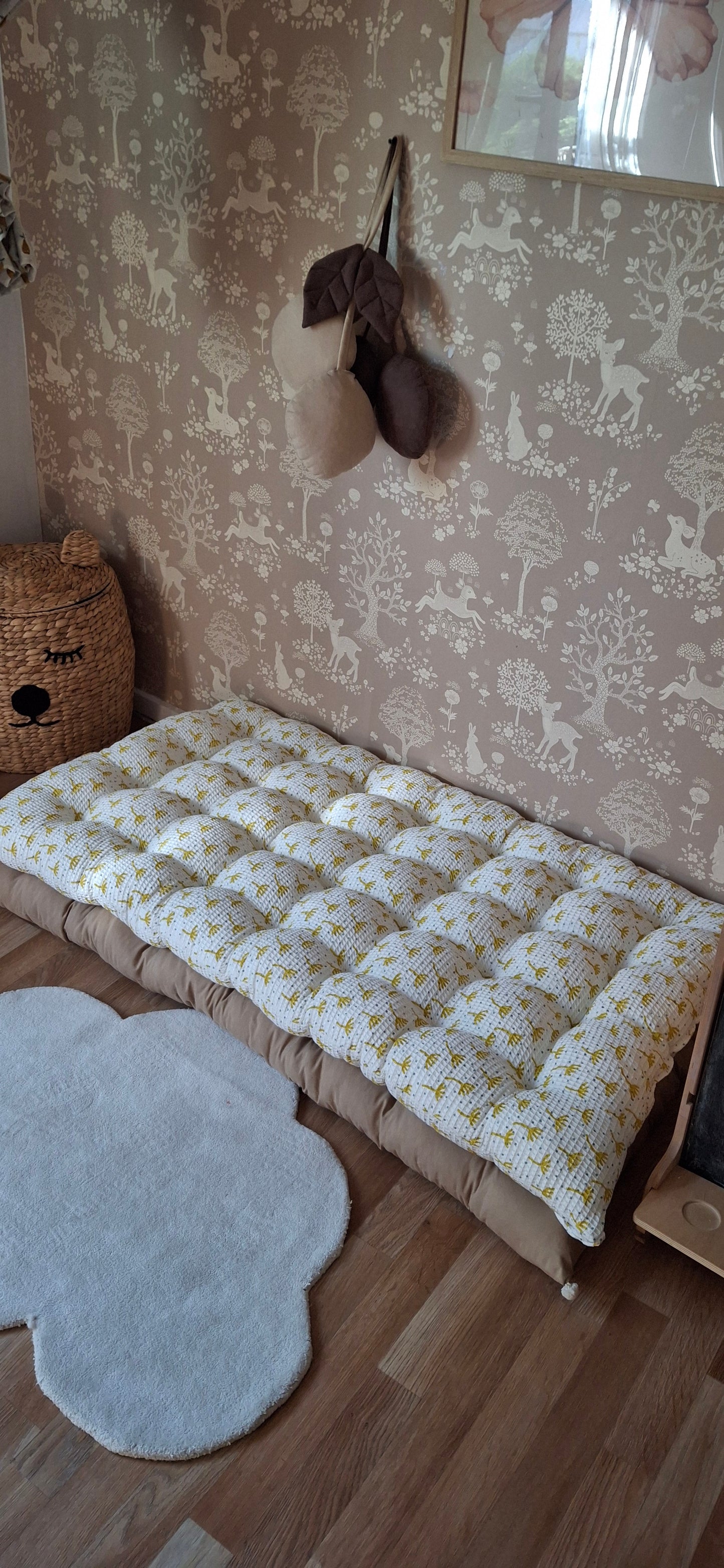 Πικέ Μαξιλάρα Δαπέδου με Μοτίβο - 100% Βαμβακερή