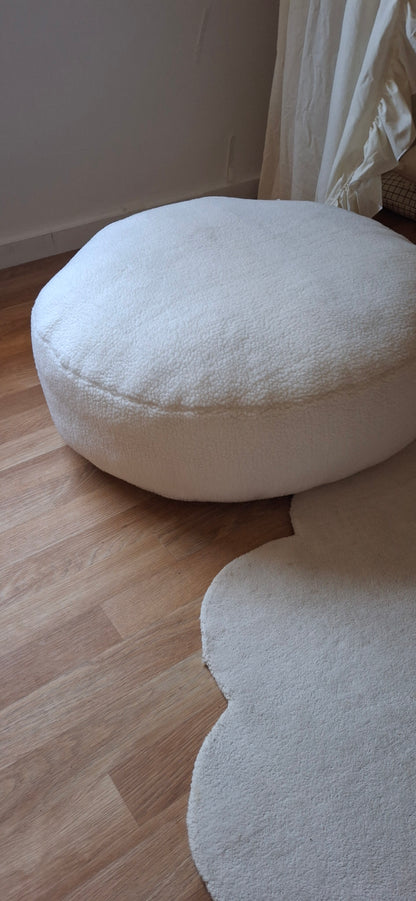 Παιδικη μαξιλαρα δαπέδου στρογγυλή πουφ με φερμουάρ  teddy