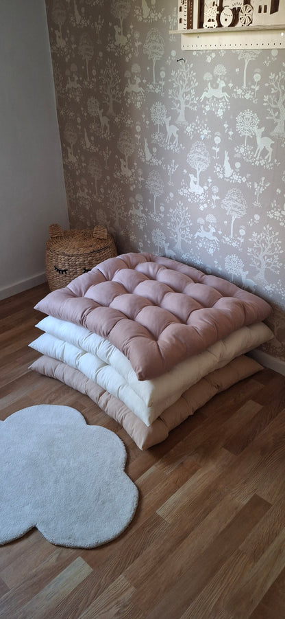 Τετράγωνη Μαξιλάρα Δαπέδου Βαμβακερή 75x75cm -  Λονέτα