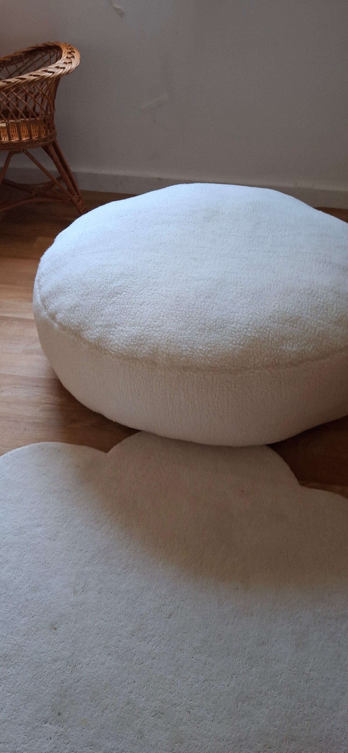 Παιδικη μαξιλαρα δαπέδου στρογγυλή πουφ με φερμουάρ  teddy