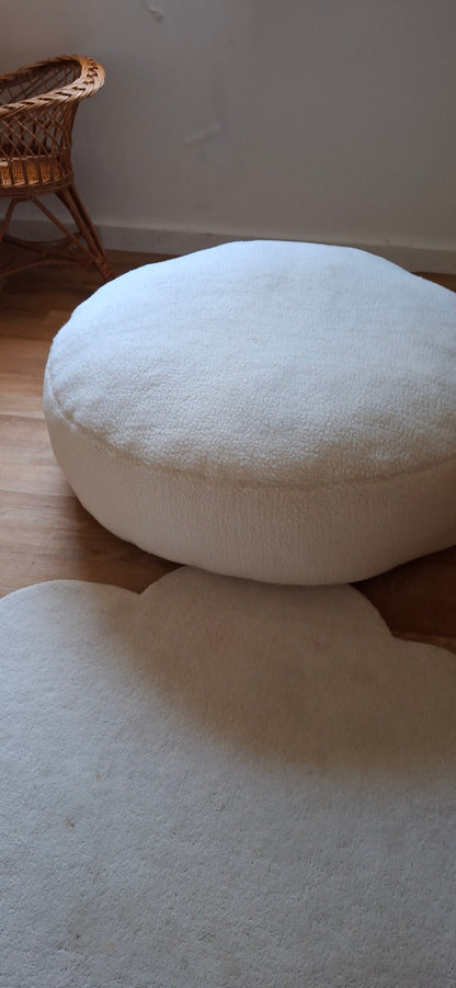 Παιδικη μαξιλαρα δαπέδου στρογγυλή πουφ με φερμουάρ  teddy