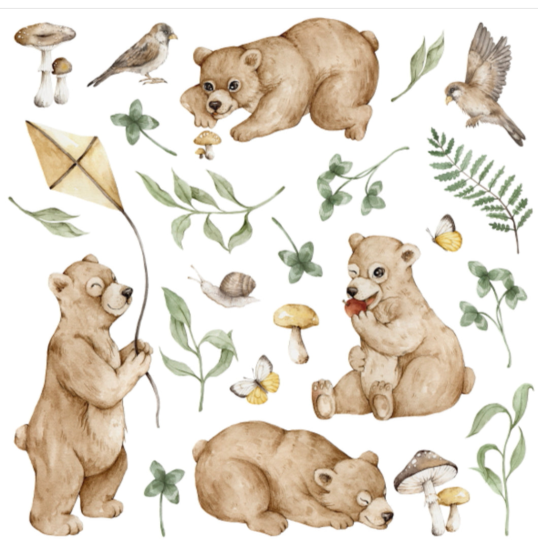 bazaar Αυτοκολλητα τοίχου αδιάβροχα happy bears